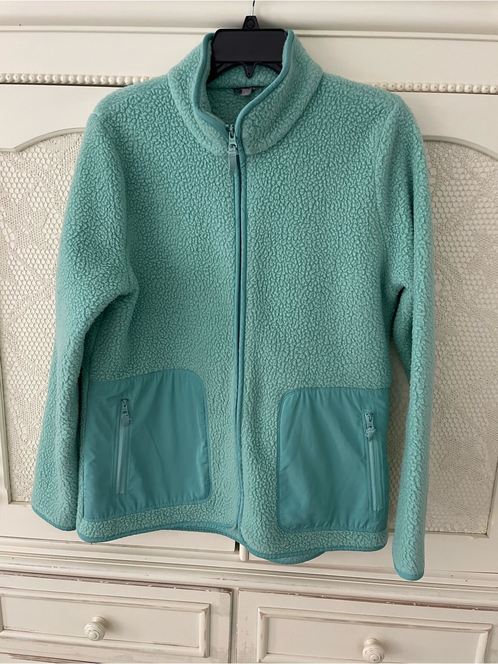 Talbots Aqua Blue Fleece Zip-Up Jacket